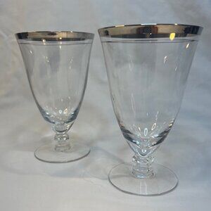 Two (2) Tiffin Franciscan Brookmar Iced Tea Glass Platinum Ridge (Two 2)